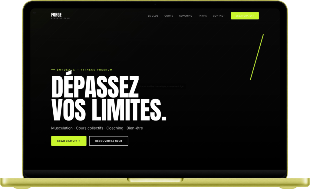 Site vitrine Salle de sport