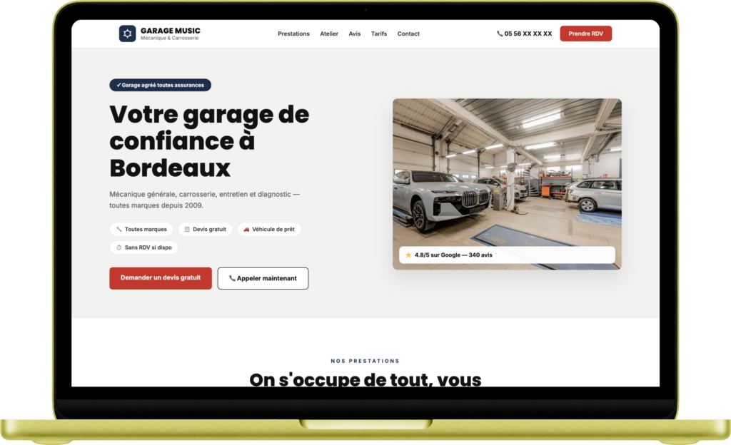 Site vitrine Garage Music